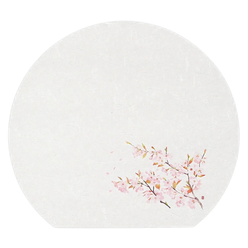 Yamacoh Washi Paper Half Moon Placemat Sakura 50 pcs
