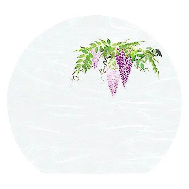 Yamacoh Washi Paper Half Moon Placemat Wisteria 50 pcs
