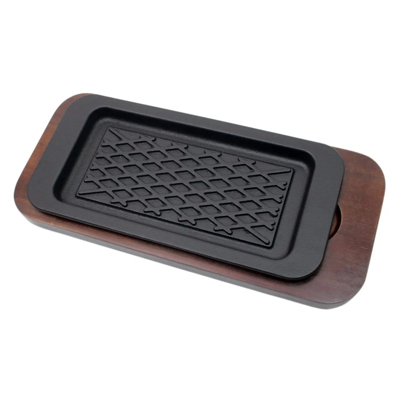 Asahi Chuzo Cast Iron Power Plate Rectangular Sizzler Platter
