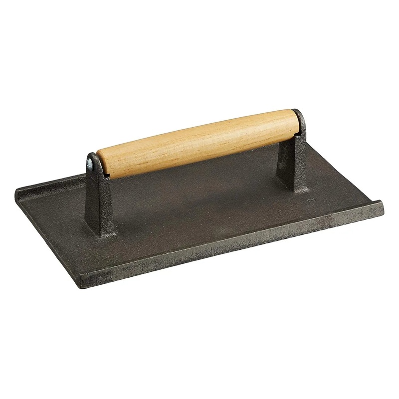 Asahi Chuzo Cast Iron Rectangular Bacon Press Checkered