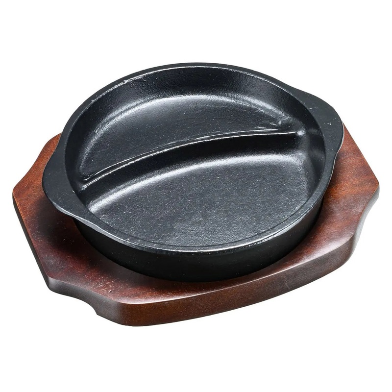 Asahi Chuzo Cast Iron Round Divided Sizzler Platter
