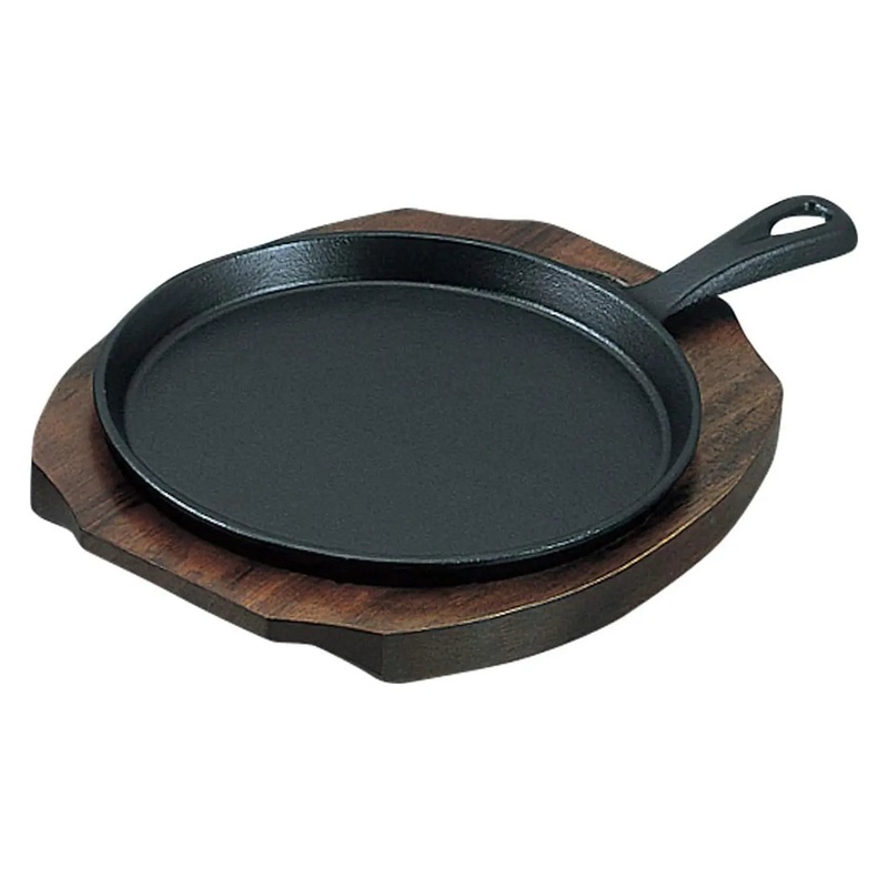 Asahi Chuzo Cast Iron Sizzler Platter with Handle