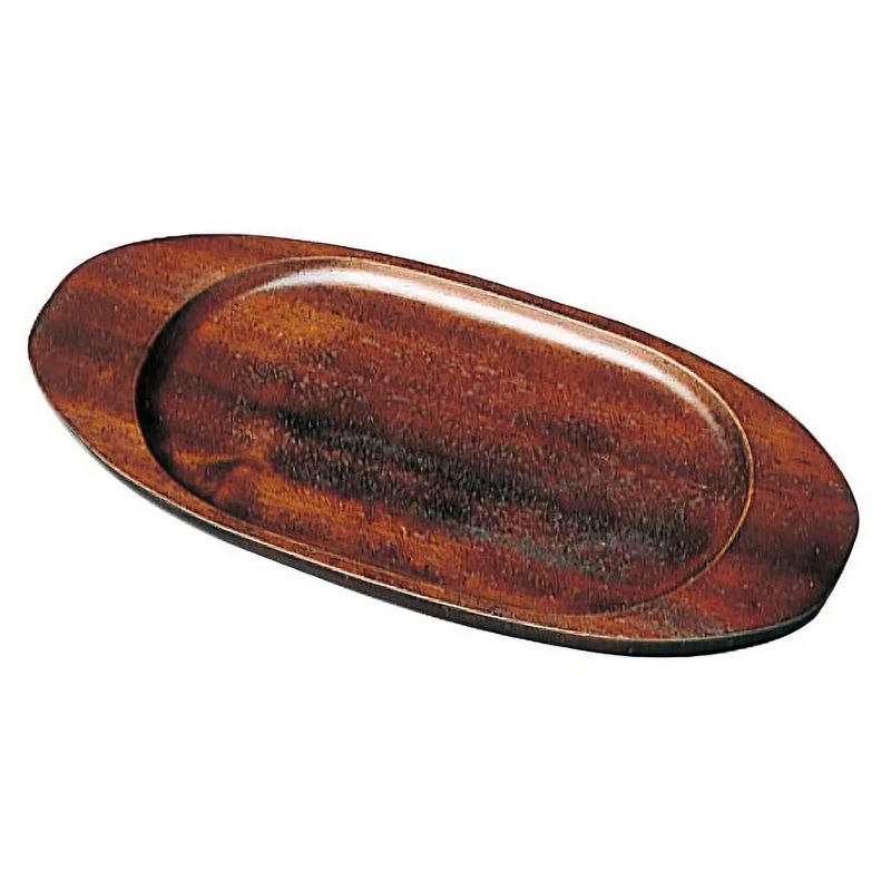 EBM Wood Oval Wooden Base for Au Gratin Dish