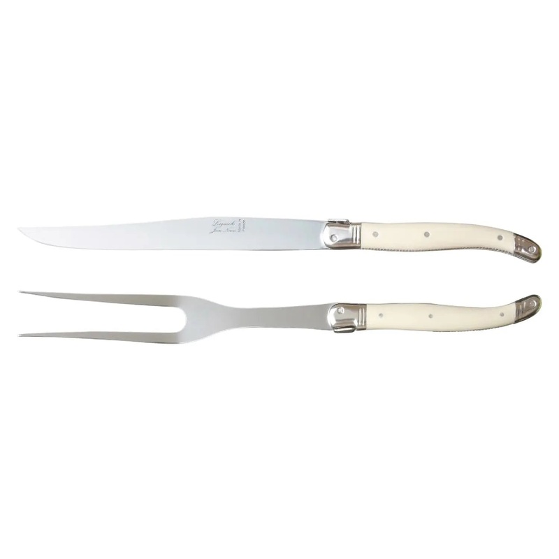 Miranda Style Jean Neron Laguioles Stainless Steel Carving Knife & Fork Set