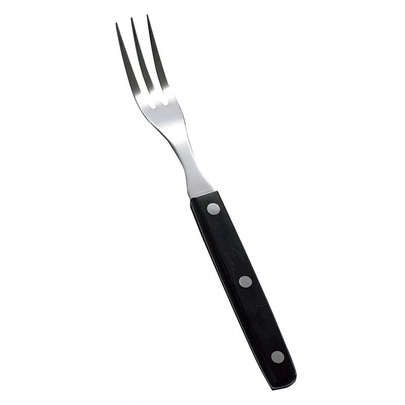 Yaxell Stainless Steel Steak Fork with Black Wooden Handle