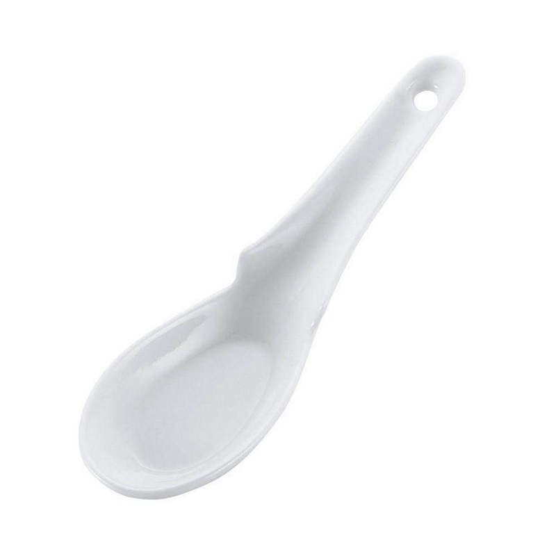 EBM Porcelain Renge Soup Spoon with Hooked Handle 15.8cm