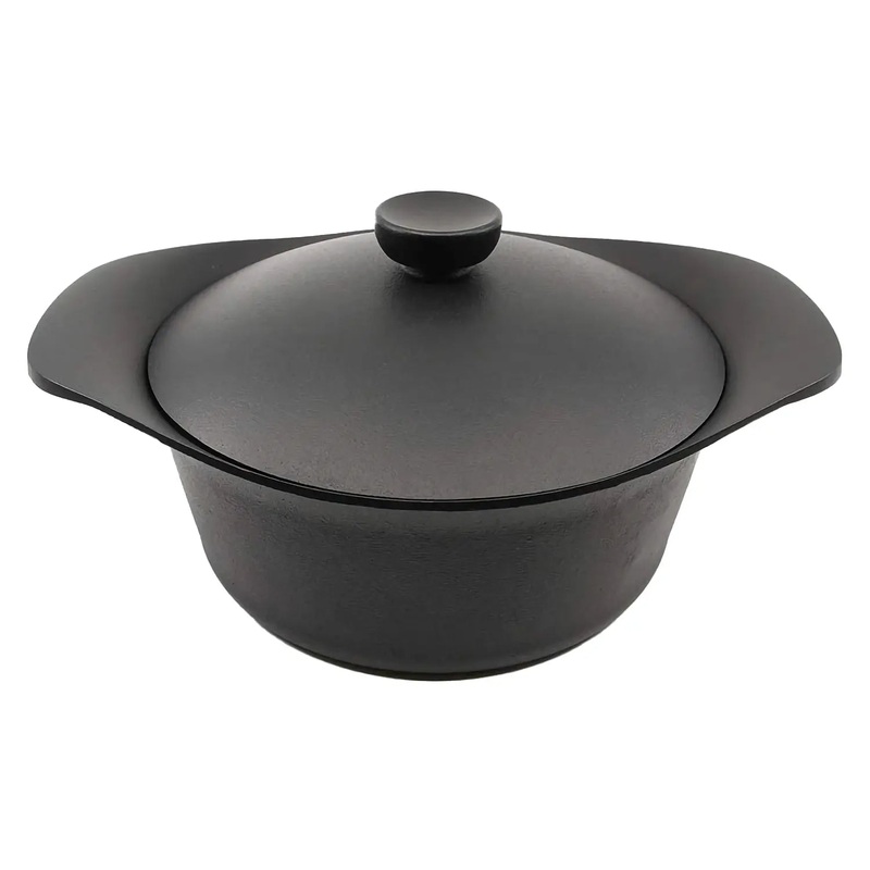 Sori Yanagi Cast Iron Induction Deep Casserole 22cm with Lid & Fork