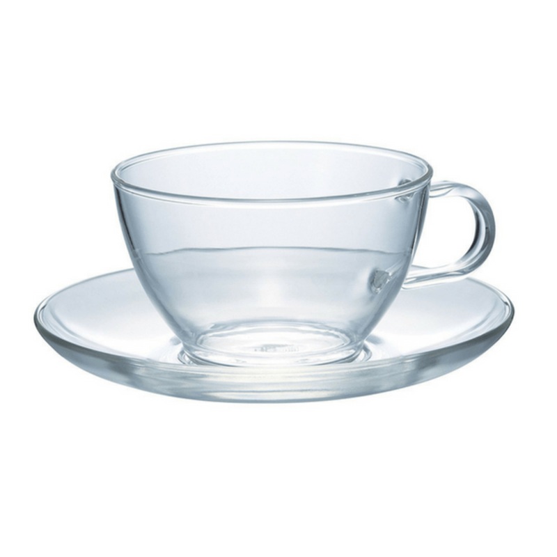 Hario Heat Resistant Glass Teacup & Saucer 230ml
