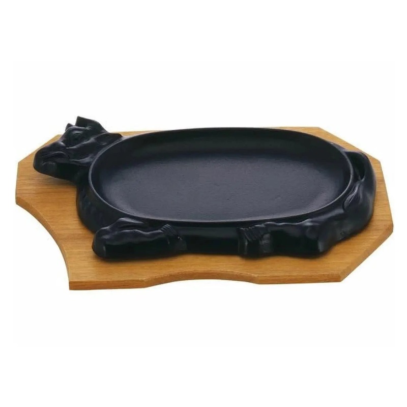 Ikenaga Cast Iron Sizzler Platter Cow