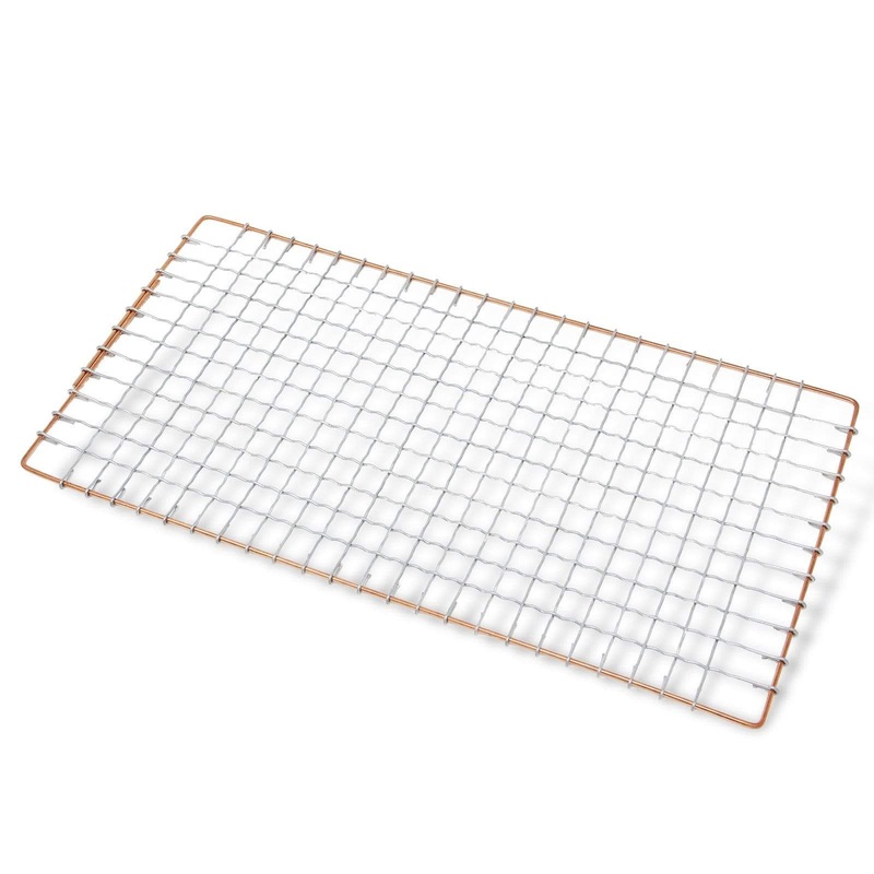 Marujyu Kanaami Stainless Steel Barbecue Grill Intercrimp Woven Wire Mesh for Hida Konro (Rectangular)