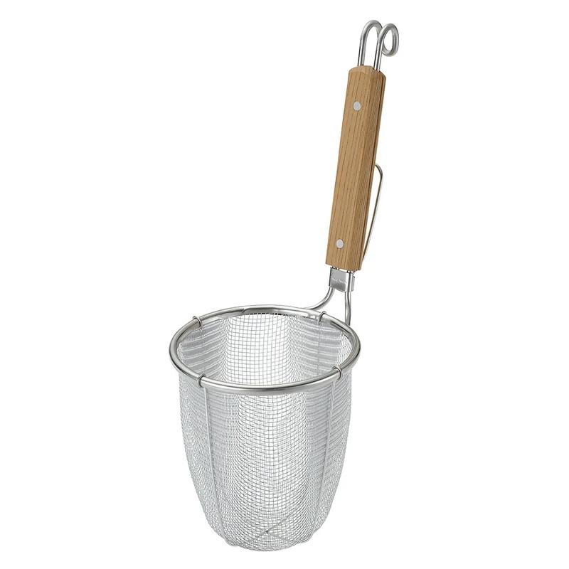 Three Snow Stainless Steel Deep Ramen Tebo Noodle Strainer Round Base
