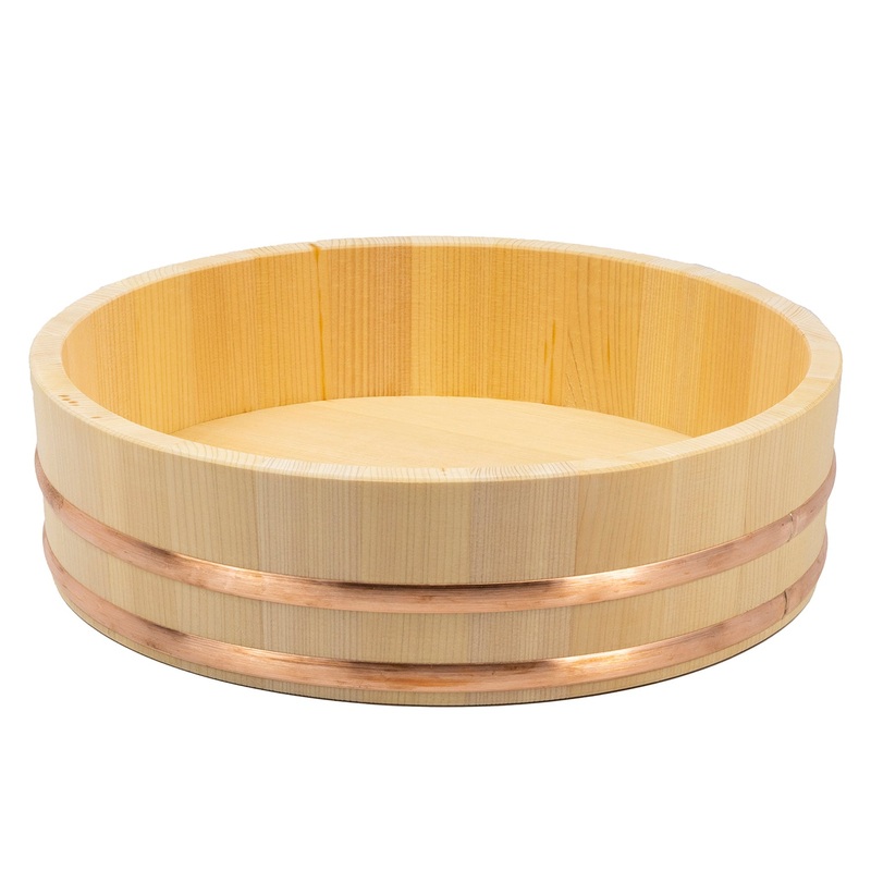 Miyabi Urushi Kogei Hangiri Sawara Wooden Rice Mixing Bowl