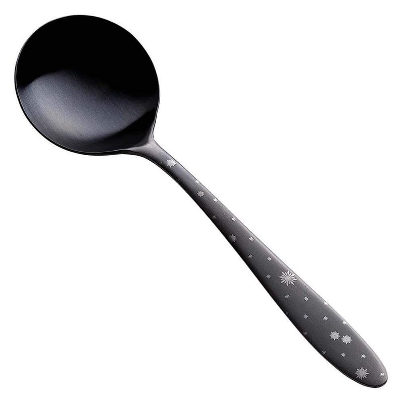 Todai Rikyu Black Crystal Pattern Bouillon Spoon