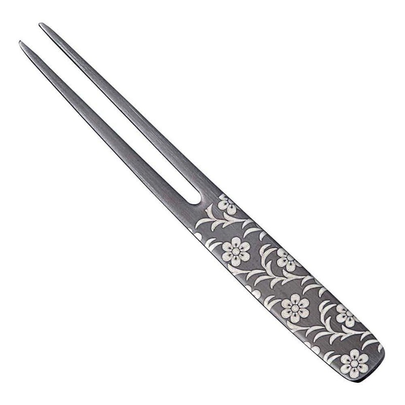 Todai Rikyu Black Pick Fork Kanzashi Karahana Karakusa