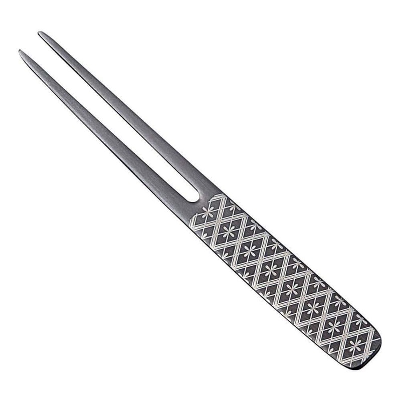 Todai Rikyu Black Pick Fork Kanzashi Narihirabishi