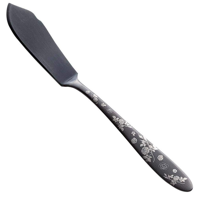 Todai Rikyu Black Rose Pattern Butter Knife