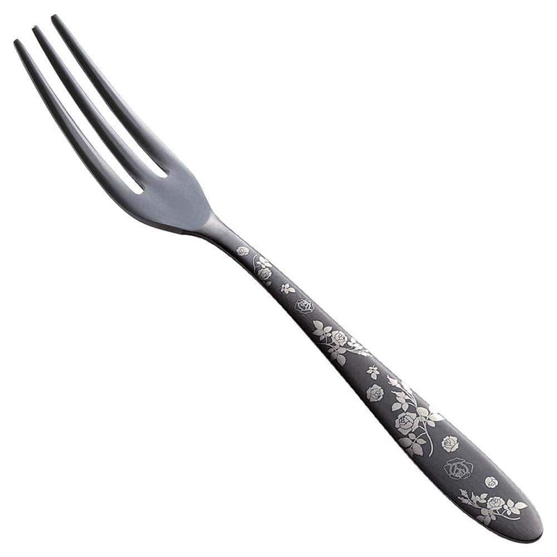 Todai Rikyu Black Rose Pattern Cocktail Fork