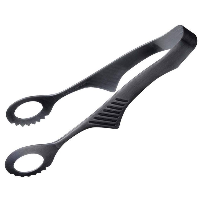 Todai Rikyu Black Stainless Steel Non-Slip Buffet Clever Tongs