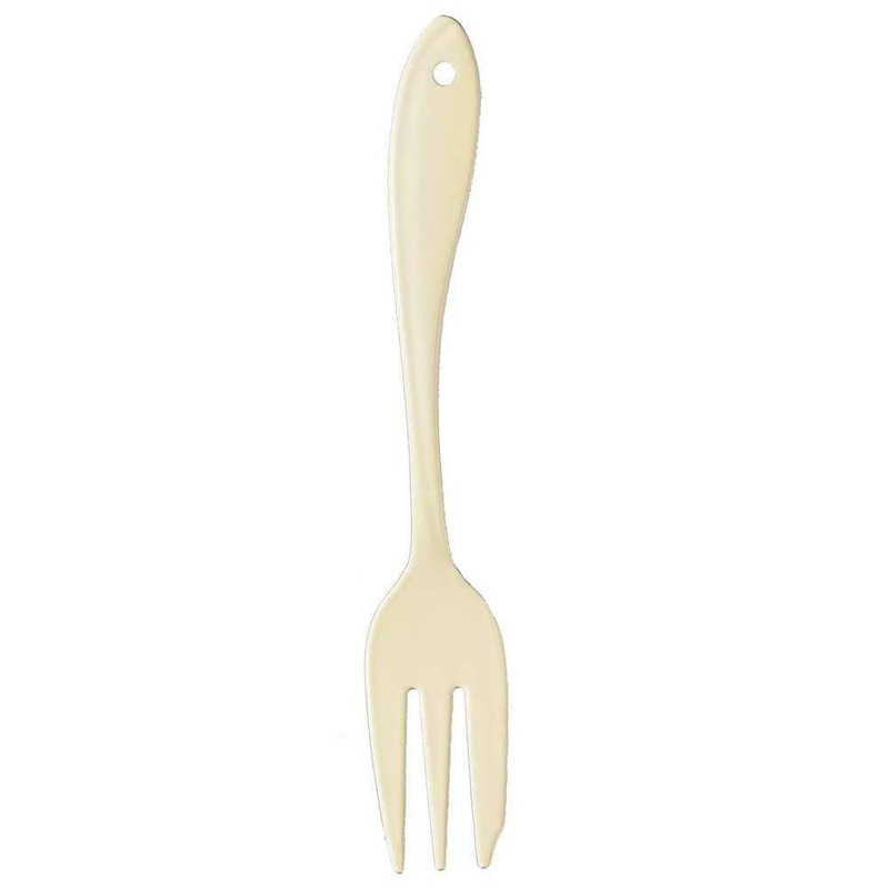 Wada Leaf Enameled Cutlery Cake Fork Ivory