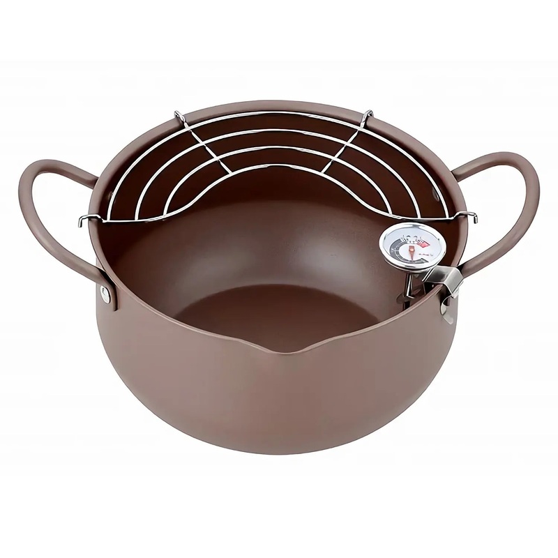 Hirosho Kiwami Cast Iron Tempura Pot with Thermometer