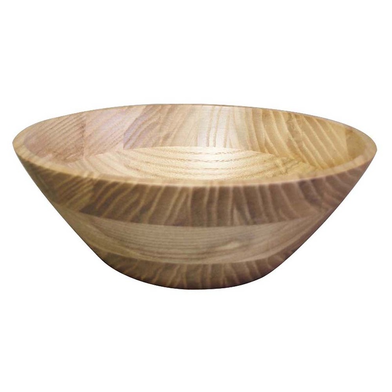 La Luz Kijihiki White Ash Salad Bowl with Flat Edge