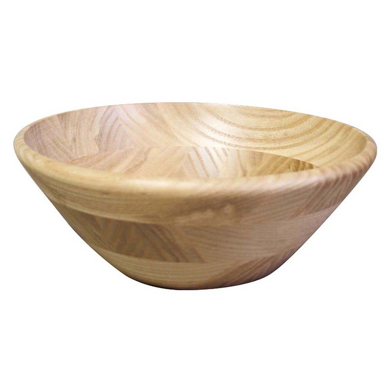 La Luz Kijihiki White Ash Salad Bowl with Round Edge