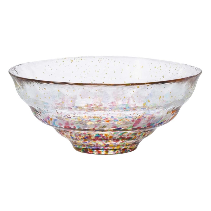 Aderia Tsugaru Vidro Soda-Lime Glass Gold Leaf Paint Bowl