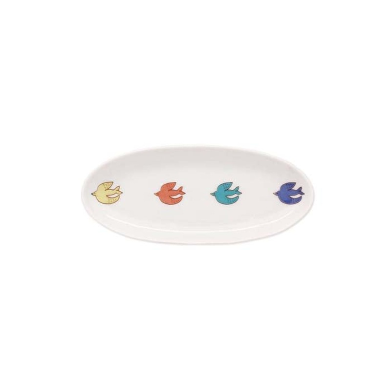 Harekutani Porcelain Bird Oval Plate