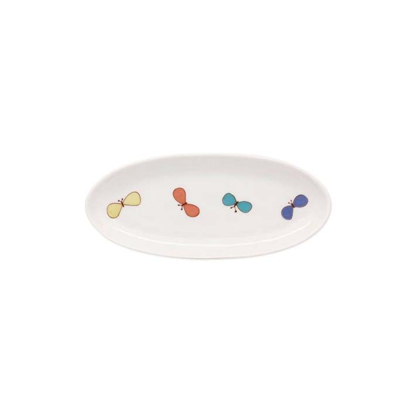 Harekutani Porcelain Butterfly Oval Plate