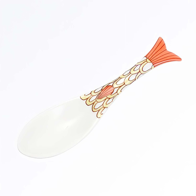 Harekutani Porcelain Fish Renge Spoon