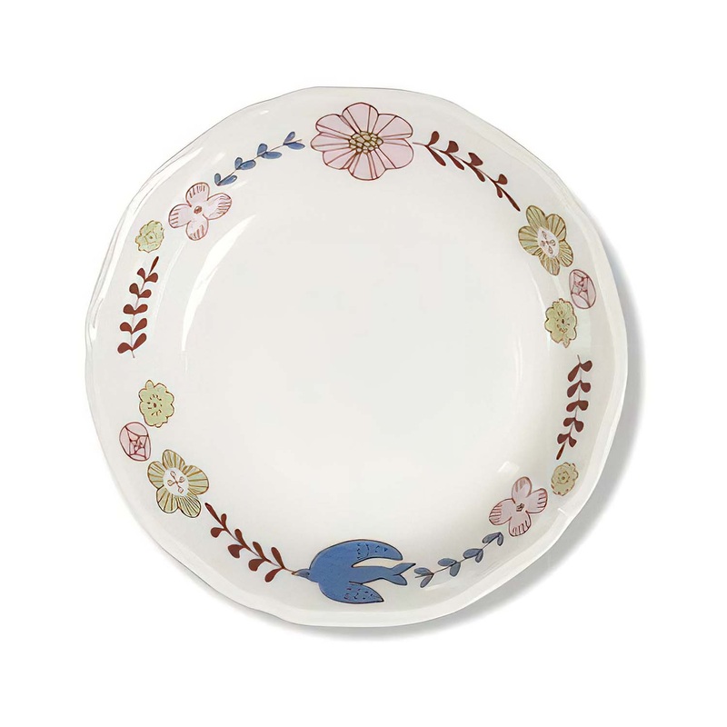 Harekutani Porcelain Flower Bird Bowl