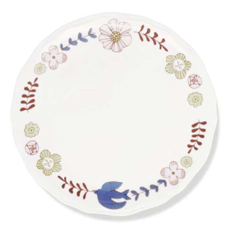 Harekutani Porcelain Flower Bird Plate