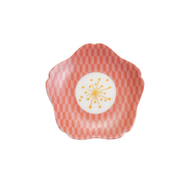 Harekutani Porcelain Sakura Plate Yagasuri