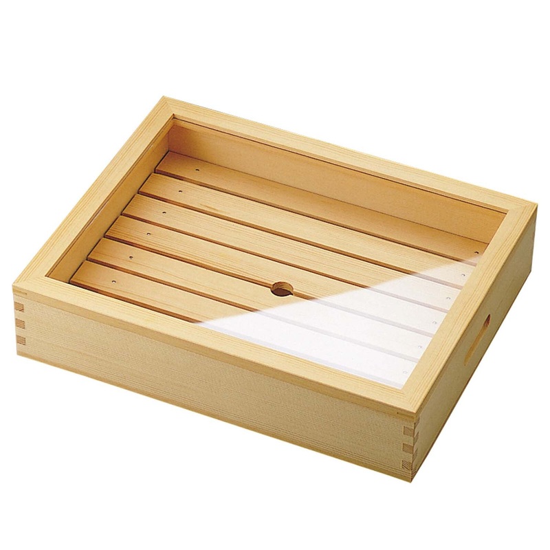 Yamacoh Wooden Sushi Neta Case with Acrylic Cover