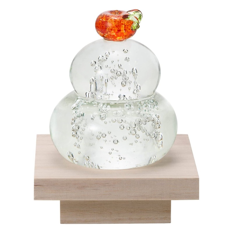 Aderia Soda Glass Kagami Mochi New Year Ornament
