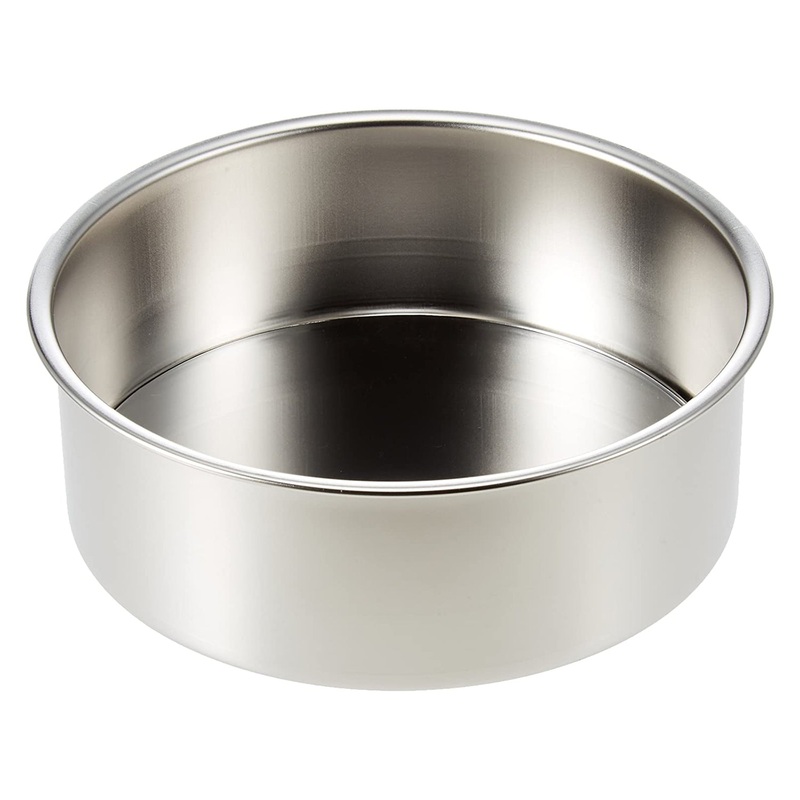 Akagawa Kibutsu Stainless Steel Round Cake Pan with Removable Bottom