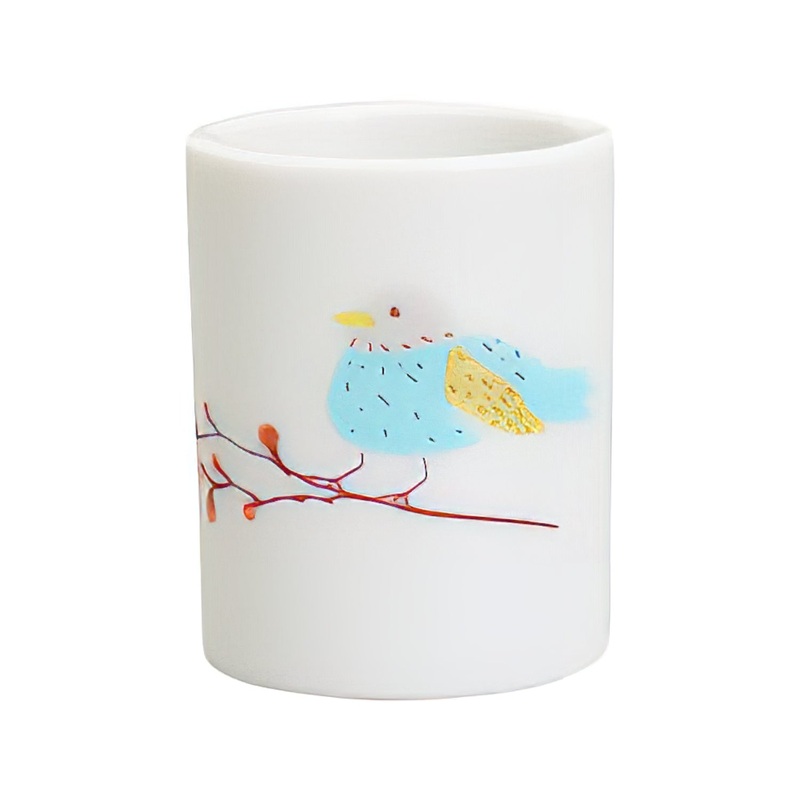 Harekutani Porcelain Perch Bird Toothbrush Stand