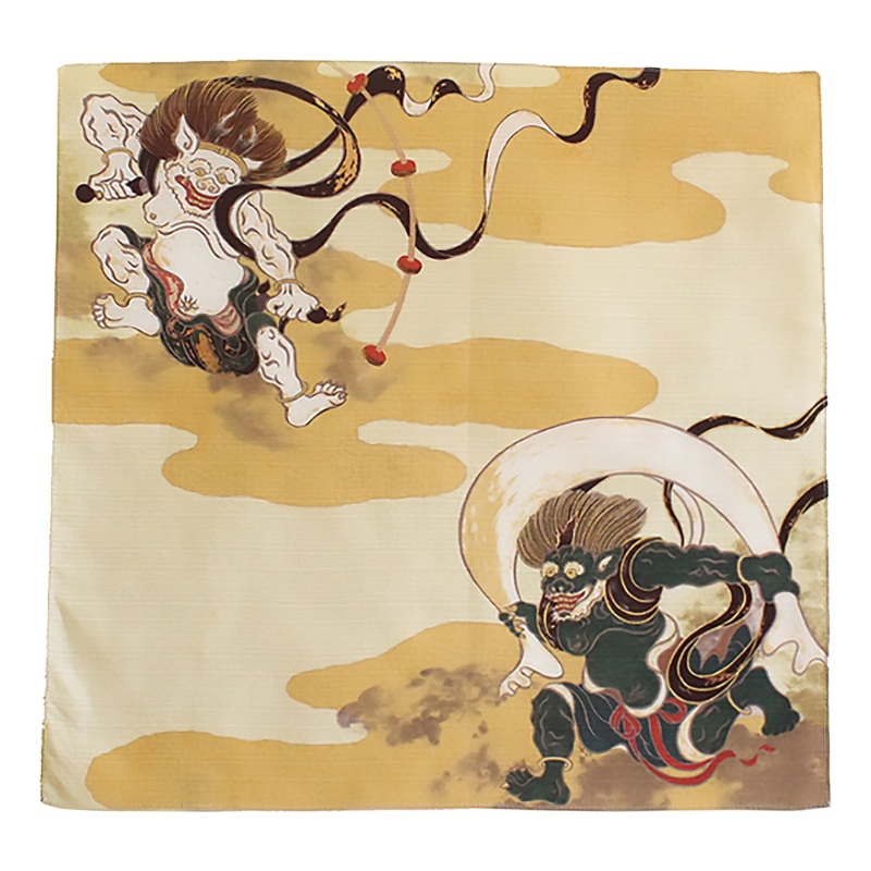Musubi Cotton Furoshiki Fujin Raijin 48cm