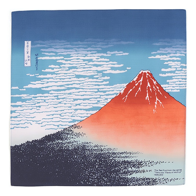 Musubi Ukiyoe Cotton Furoshiki Akafuji 48cm