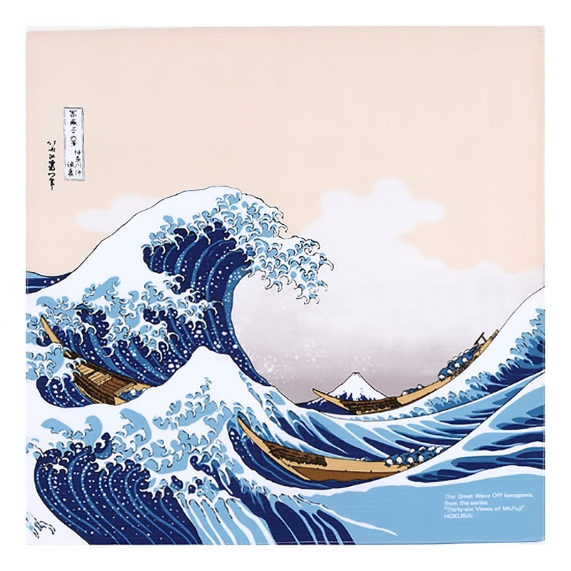 Musubi Ukiyoe Cotton Furoshiki Wave 48cm