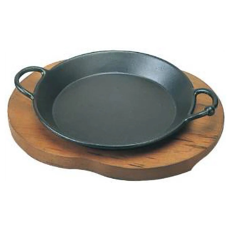 Asahi Cast Iron Round Sizzler Platter with Handles
