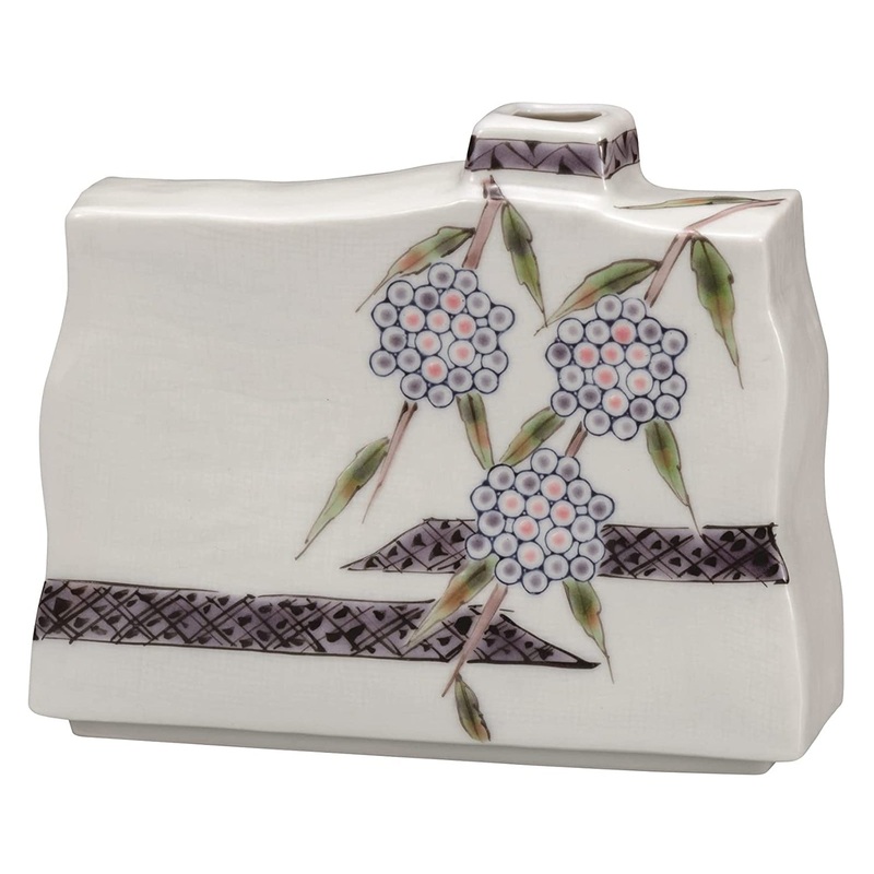 Kutani Ware Porcelain Single-flower Vase Murasaki Shikibu