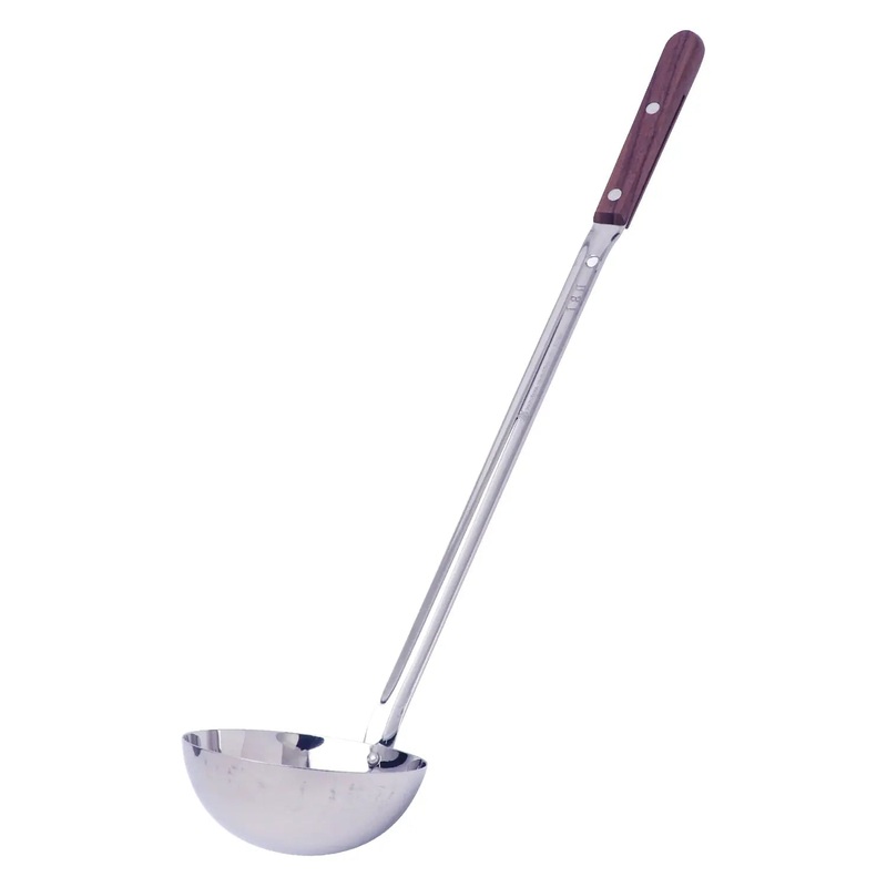 Gyokkodou Stainless Steel Long Ladle with Wooden Handle
