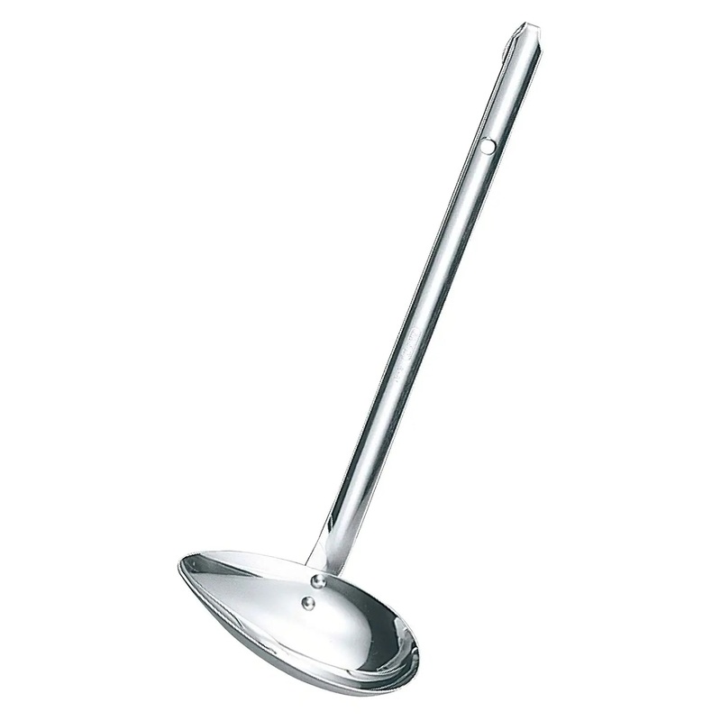 Gyokkodou Stainless Steel Side-Scooping Ladle for Left-Handed