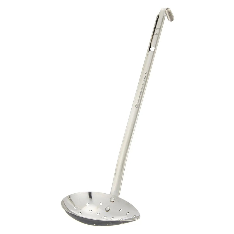 Gyokkodou Stainless Steel Side-Scooping Ladle with Holes