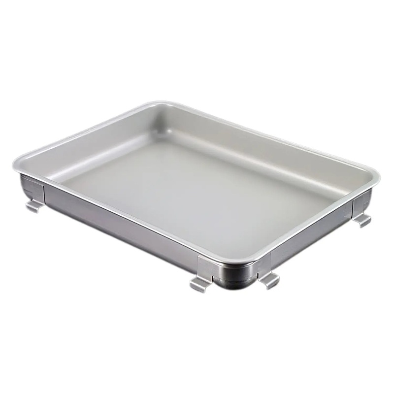 Ikeda Stainless Steel Antibacterial Fluororesin-Coated Stackable Tray for Perishables