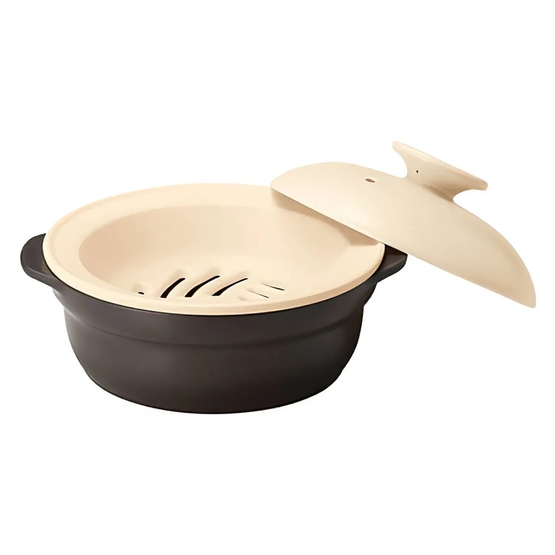 M.Style Karl Ceramic Induction Donabe Casserole and Steamer Insert