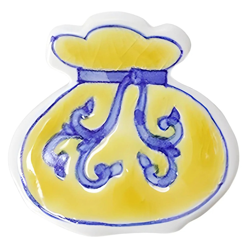 Soukyu Porcelain Lucky Charm Chopstick Rest Treasure Bag