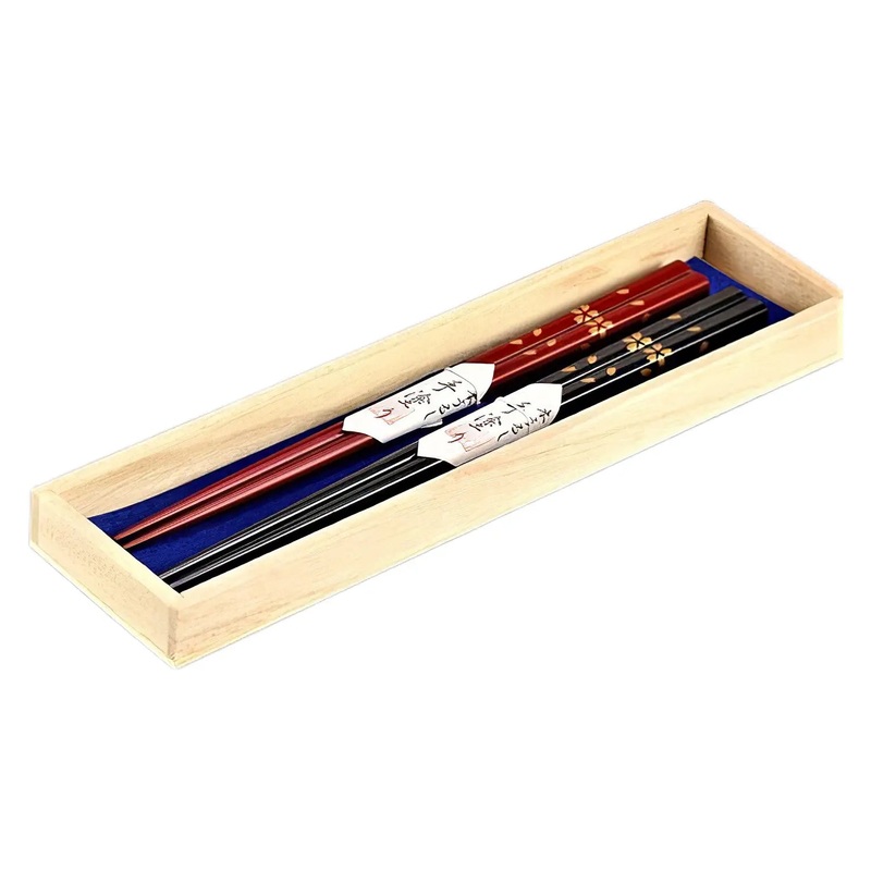 Echizen Shikki Makie Wood Couple Chopsticks Sakura