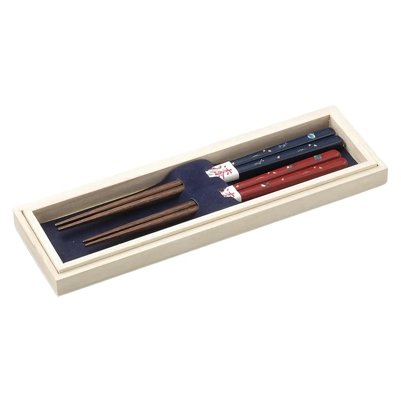 Echizen Shikki Makie Wood Couple Chopsticks Sakura on the Moon
